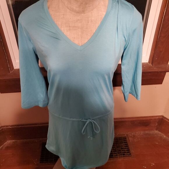 Soft Surroundings blue easy knit coverup dress Sma - Picture 4 of 5